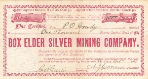 Box Elder Silver Mining Co.